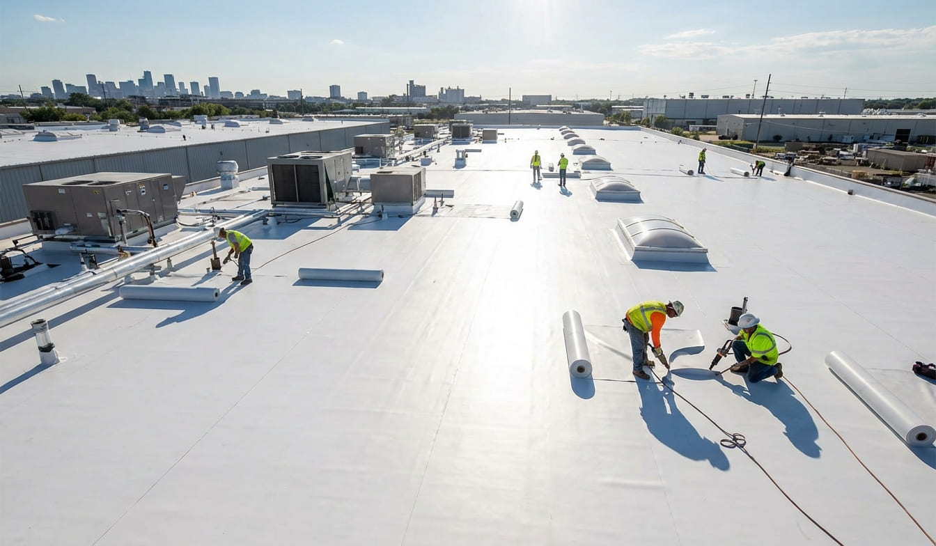 Cubierta industrial impermeabilizada con lámina TPO