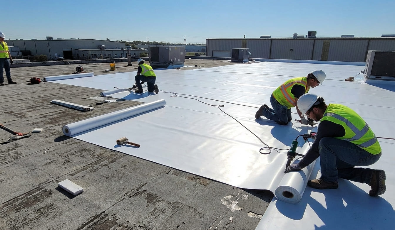 Rehabilitación de cubierta con membrana sintética